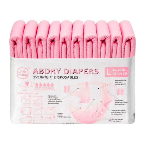 ABDry Ultra Absorbent Diapers 10 Pieces Pack Pink