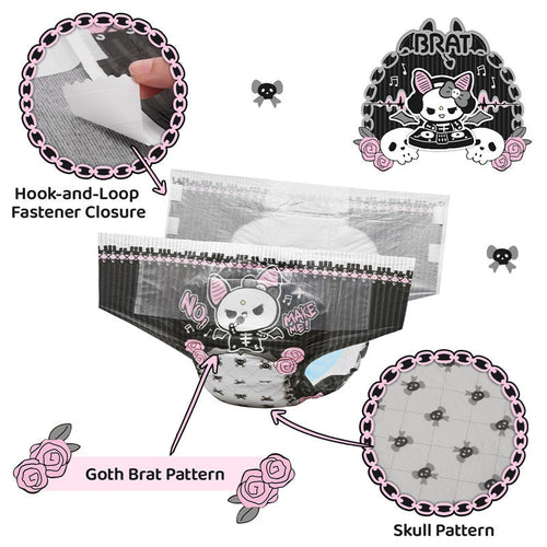 Goth BRAT Ultra Absorbent Diapers 10 Pieces Pack