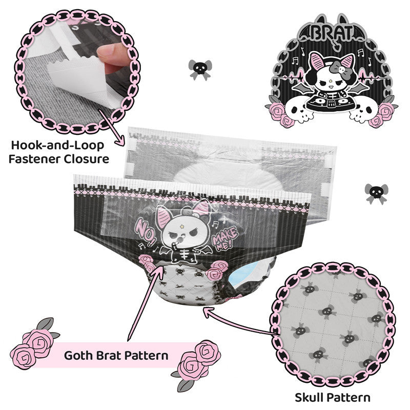 Goth BRAT Ultra Absorbent Diapers 10 Pieces Pack