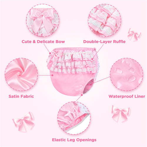 Pretty in Pink Satin Over Adult Diaper Cover