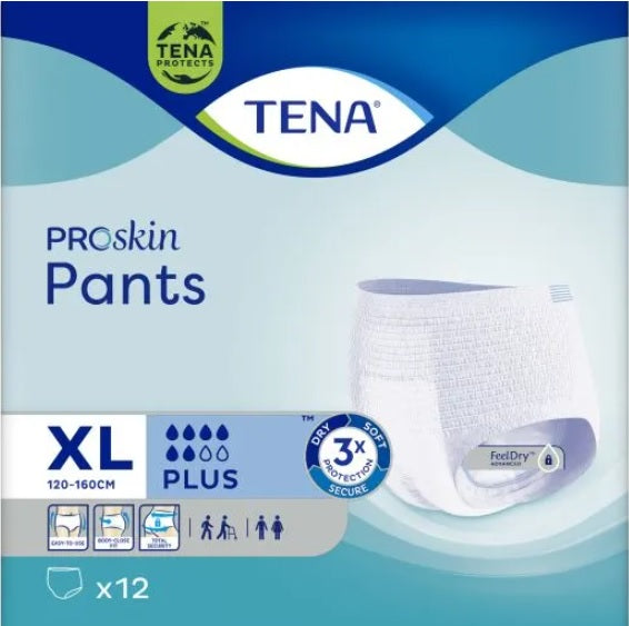 TENA PANTS PLUS EXTRA LARGE PROSKIN 120 160CM 1440ML