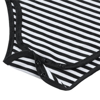 Essential Striped Adult Onesie Black