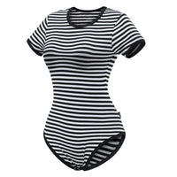 Essential Striped Adult Onesie Black
